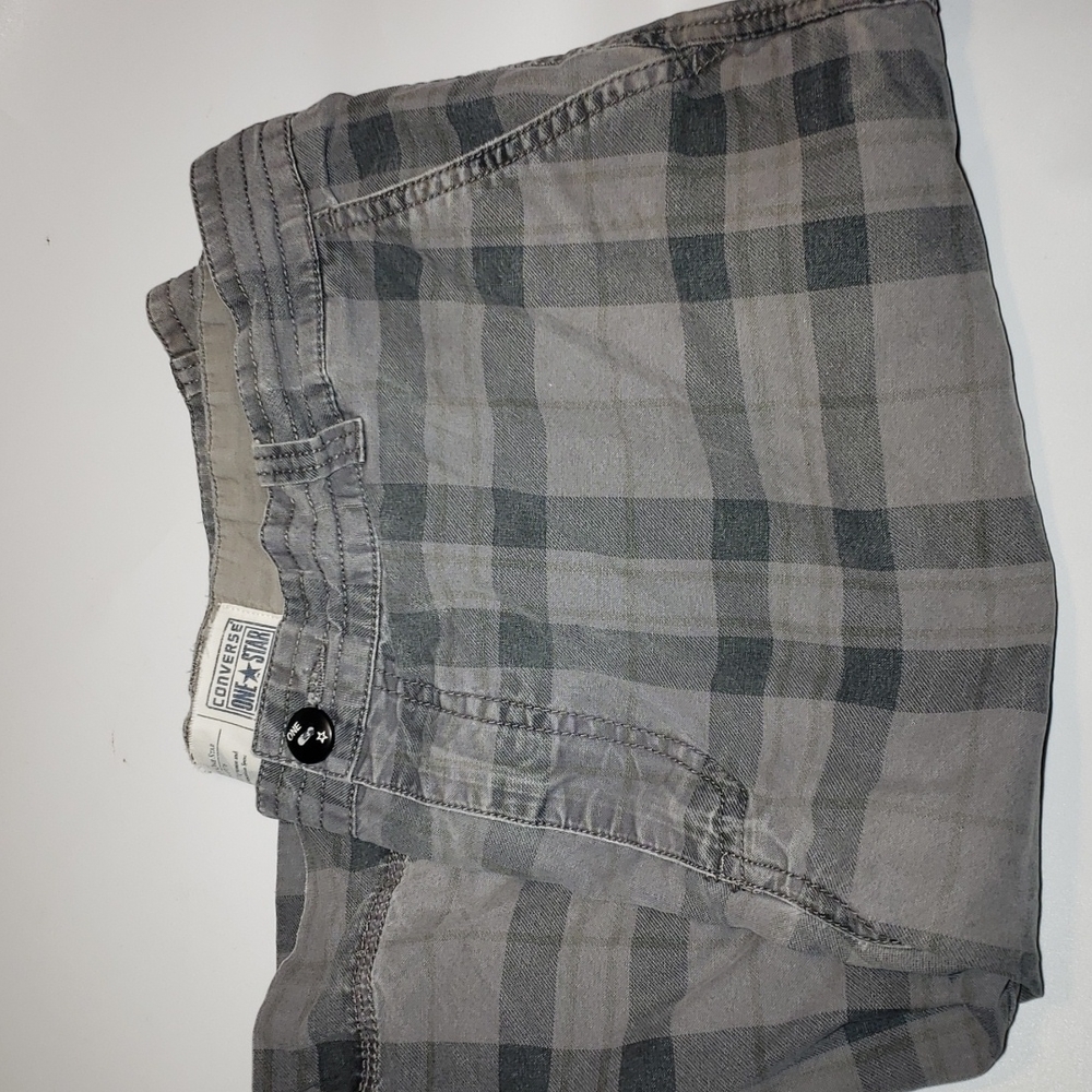 Converse  Grey Checked men's Cargo  shorts,